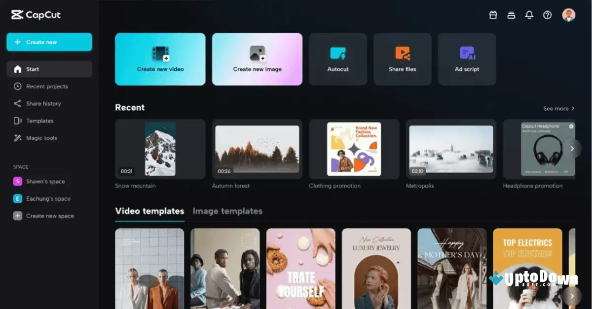 تحميل أحدث إصدار من برنامج Uptodown Capcut للكمبيوتر screenshot 3