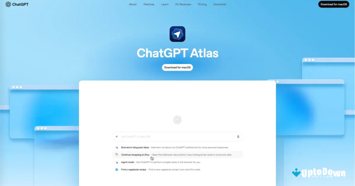 تحميل ChatGPT Atlas لنظام التشغيل Mac (أحدث إصدار لعام 2026) screenshot 1
