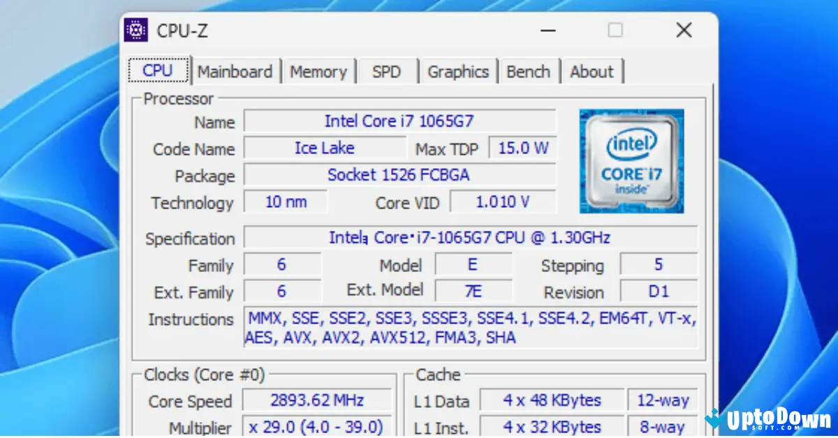 قم بتنزيل برنامج CPU-Z من موقع Uptodown (أحدث إصدار لعام 2026) screenshot 2
