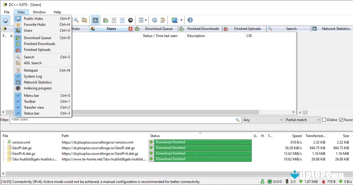 تحميل DC++ من موقع Uptodown (أحدث إصدار لعام 2026) screenshot 1