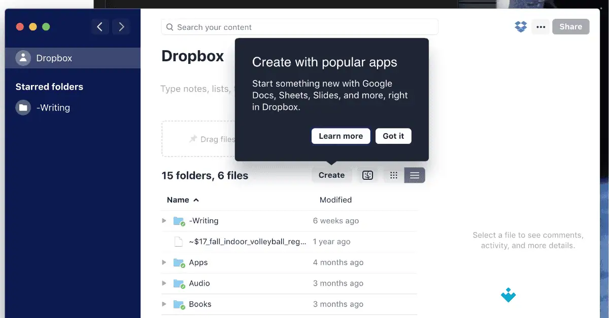 تنزيل Dropbox لنظام التشغيل Mac (أحدث إصدار لعام 2026) screenshot 1