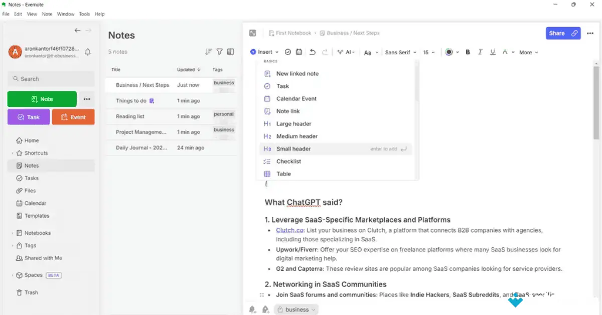 تحميل برنامج Evernote لنظام التشغيل Mac (أحدث إصدار لعام 2026) screenshot 3