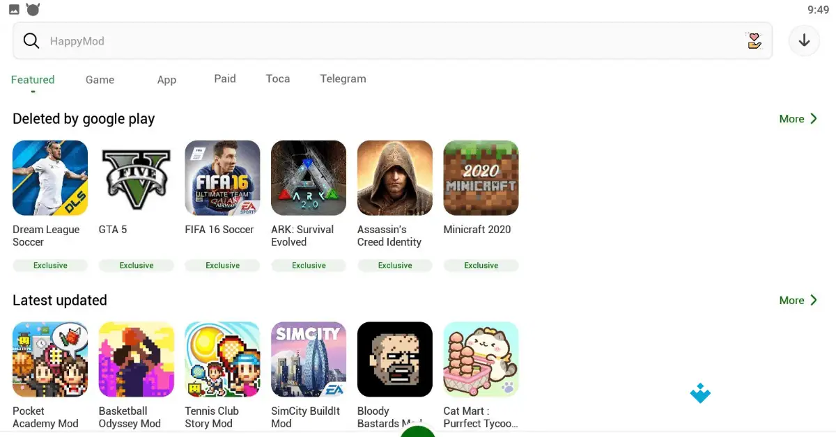 تحميل برنامج Happymod للكمبيوتر من موقع Uptodown 2026 screenshot 3