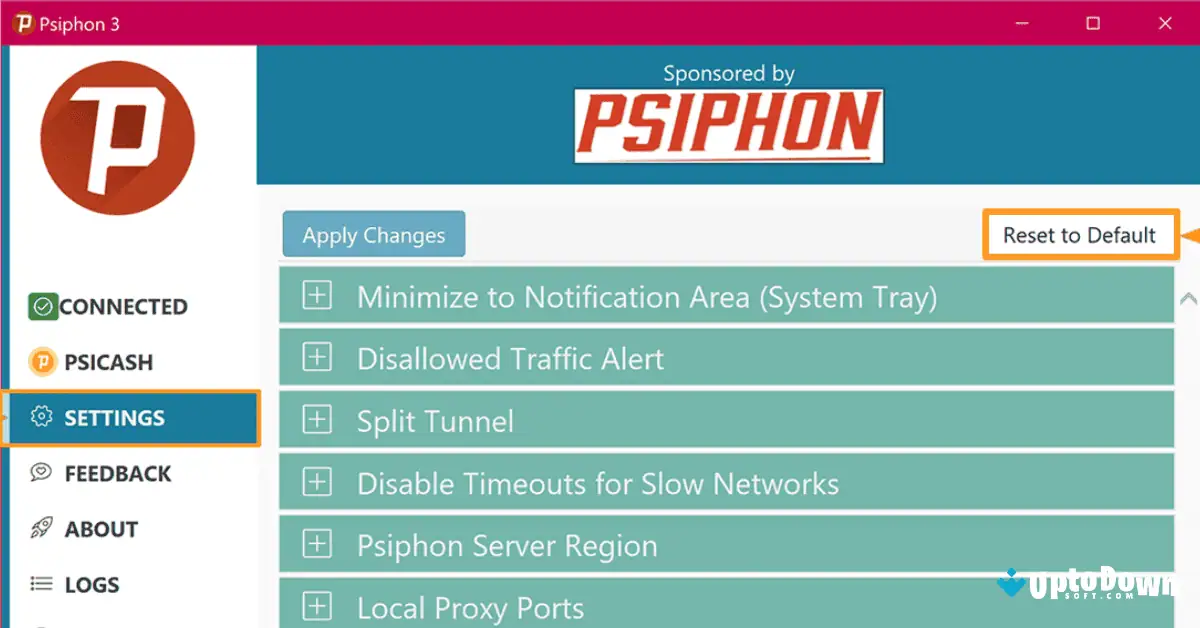 قم بتنزيل برنامج Psiphon (أحدث إصدار لعام 2026) لنظام التشغيل ويندوز 11/10 screenshot 3