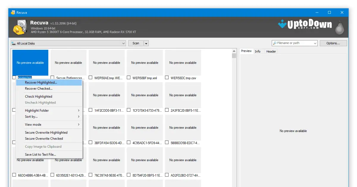 تحميل برنامج Recuva من موقع Uptodown (أحدث إصدار لعام 2026) screenshot 2