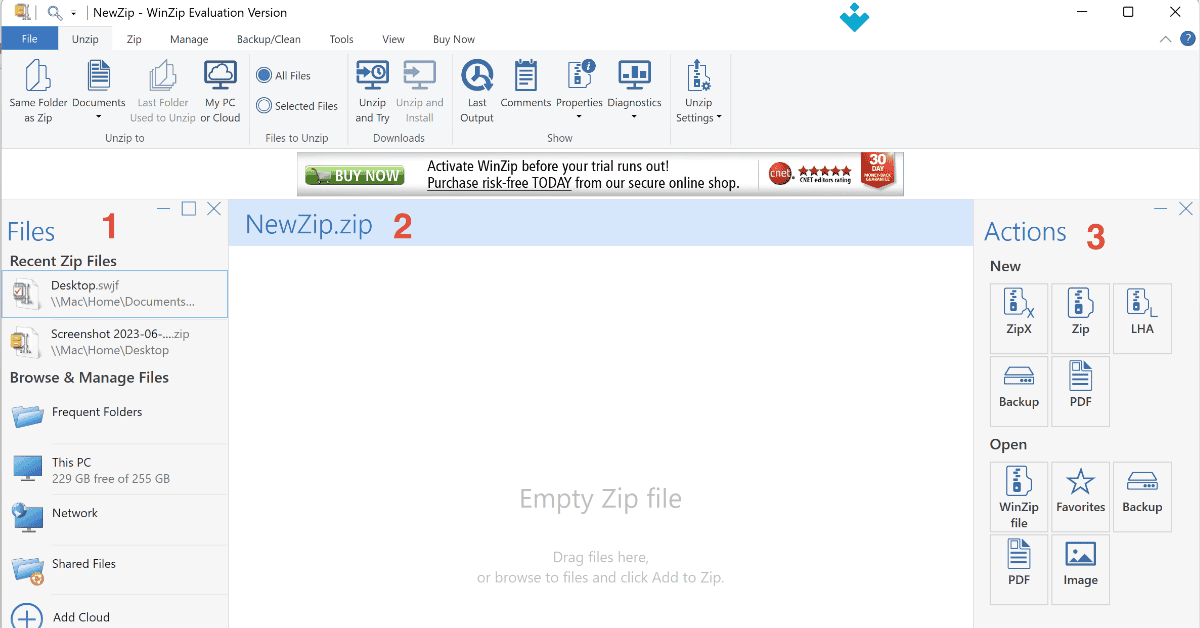 تحميل برنامج WinZip (32 بت) من موقع Uptodown (أحدث إصدار لعام 2026) screenshot 1